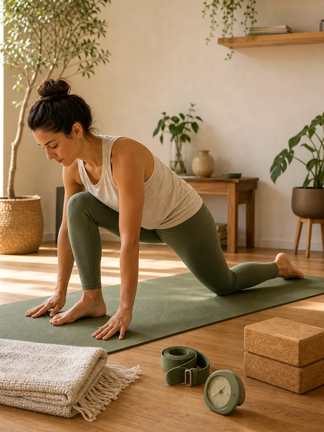 Pratique progressive pour renforcer la posture avec stabilité et précision.